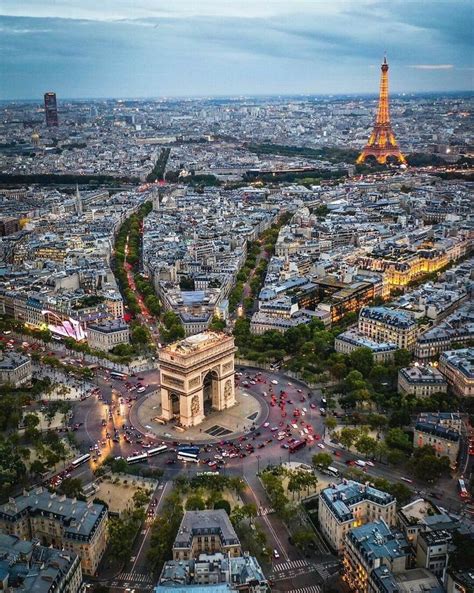 an aerial view of the eiffel tower in paris