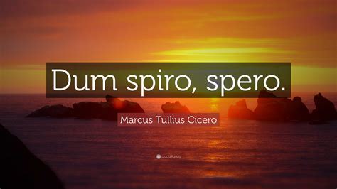 Marcus Tullius Cicero Quote: “Dum spiro, spero.”