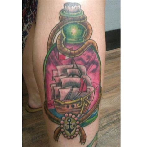 aarongilestattoo:ship-ship-in-a-bottle