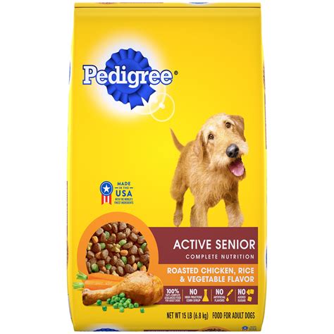 PEDIGREE Active Senior Dry Dog Food Roasted Chicken, Rice & Vegetable Flavor, 15 lb. Bag – BrickSeek