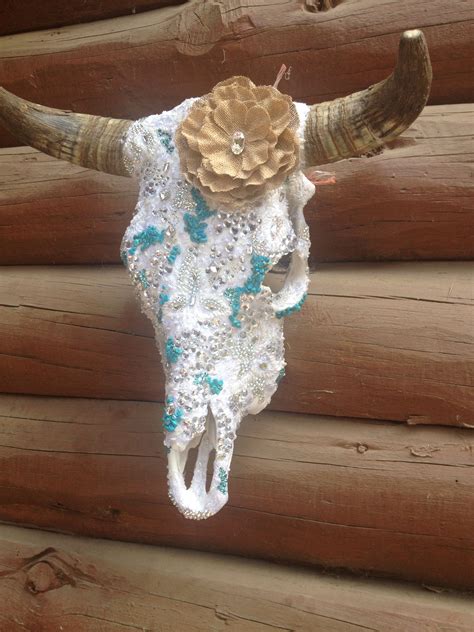 Created for a wedding ! Custom lace and AB Swarovski cow skull . Made ...