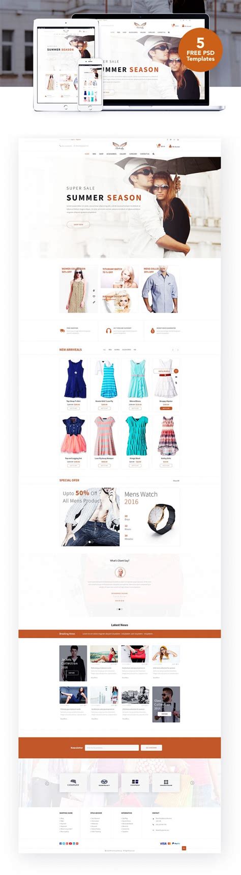 Fashion eCommerce Website Templates Free PSD – Download PSD