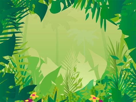 an image of a tropical jungle scene with flowers and plants in the ...