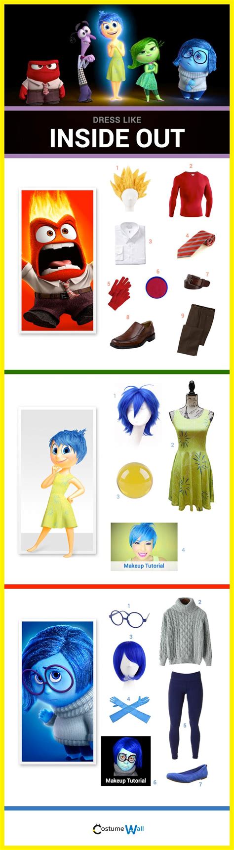 Inside Out Costume and Cosplay Ideas | Costume Wall | Inside out halloween costumes, Inside out ...