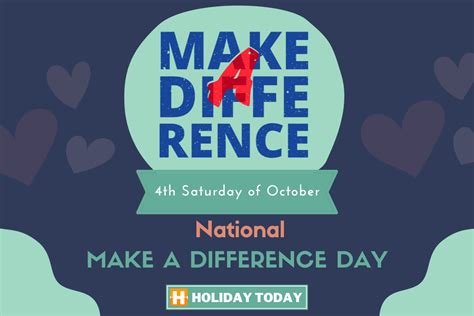 Make A Difference Day (4th Saturday Of October, 2024)