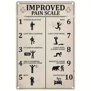 Improved Pain Scale Funny Aluminum Sign Poster Knowledge - Temu