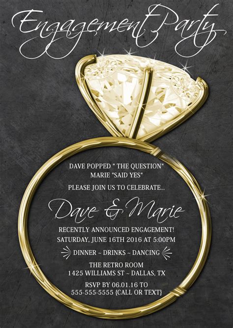 Engagement Party Invitations With Bling