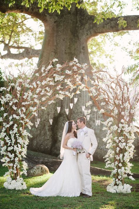 Gallery: rustic dry wood white wedding arch - Deer Pearl Flowers