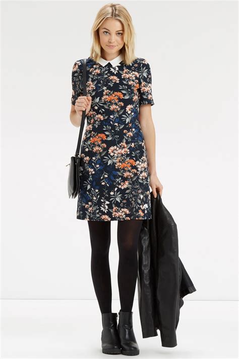 New In | Multi FLORAL COLLAR SHIFT | Oasis | Shift dress, Dresses, Casual tops for women