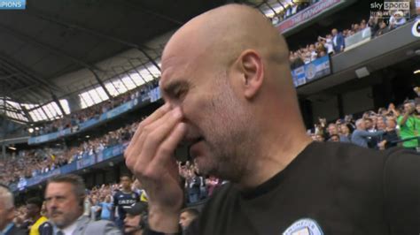 Pep Guardiola breaks down in tears as Man City win Premier League after ...