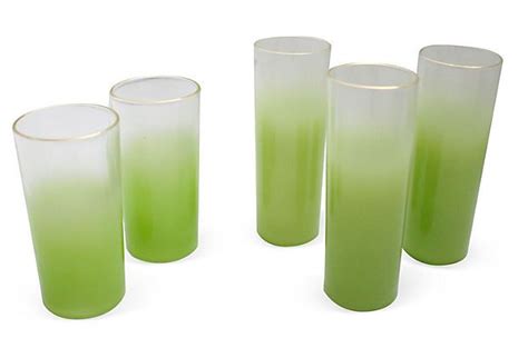 Lime Glassware, Set of 5 on OneKingsLane.com | Glassware, Beer glasses, Tableware