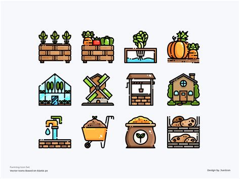 Farming Icon Set by Justicon on Dribbble