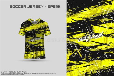 A Close Up of a Soccer Jersey with a Yellow and Black Design Stock ...