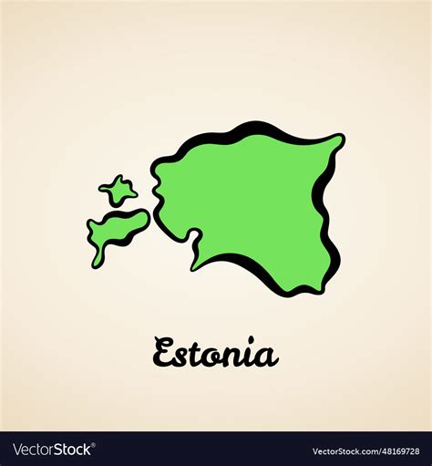 Estonia - outline map Royalty Free Vector Image