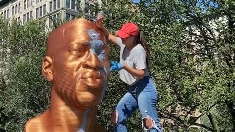 Newly unveiled George Floyd statue vandalized