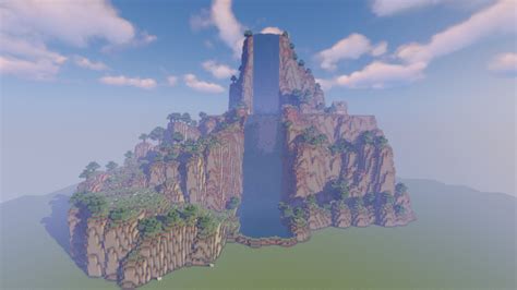 mountain waterfall -one house Minecraft Map