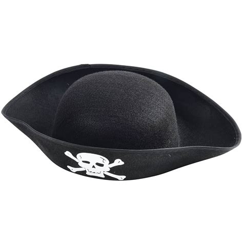 Adult Size Skull and Cross Bone Felt Pirate Hat - Wholesale Ha