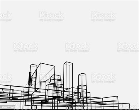 Line Style City Architecture Structure Stock Illustration - Download Image Now - Building ...