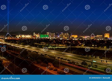 Las Vegas Landscape by Night. Editorial Stock Image - Image of vacation, casino: 269034254