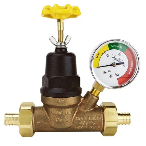 Camco Brass Water Pressure Regulator with Gauge-40064 - The Home Depot