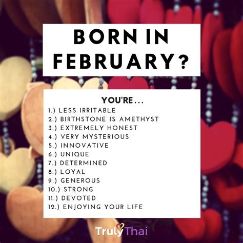 February Facts -TrulyThai | Birthday quotes for me, February birthday quotes, February quotes