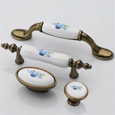 White Dresser Pull Ceramic Drawer Pulls Knobs Cabinet Handles