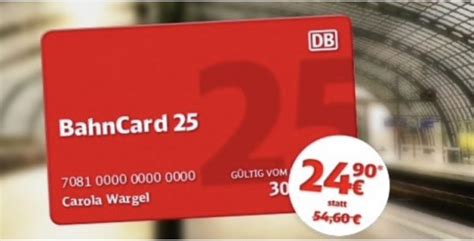 BahnCard 25 für 24,90€ (2. Klasse) statt 54,60€ bzw. 69,90 € statt 109 ...