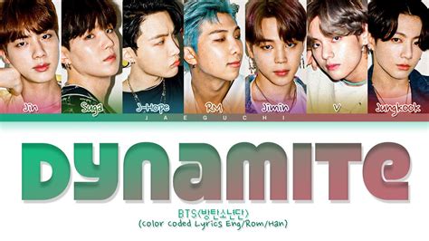 BTS Dynamite Lyrics (Color Coded Lyrics) - YouTube