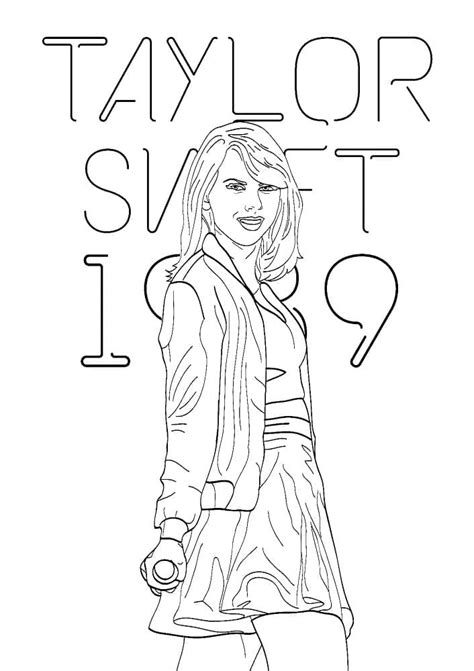 Printable Taylor Swift coloring page - Download, Print or Color Online for Free