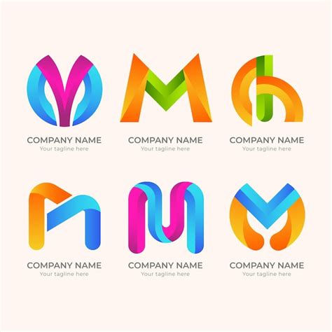 Conjunto de logotipo creativo detallado m | Vector Gratis