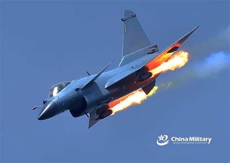 J-10 fighter jet fires at mock ground targets - China Military