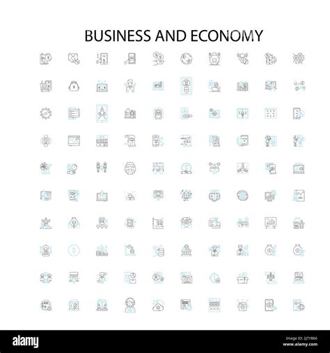 business and economy icons, signs, outline symbols, concept linear illustration line collection ...