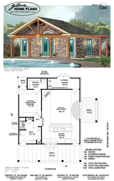 Pool House Floor Plans - Small Modern Apartment