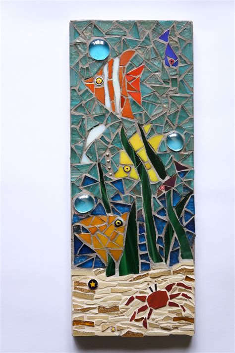 Mosaic Fish Wall Plaque Underwater Scene Nautical Bathroom - Etsy