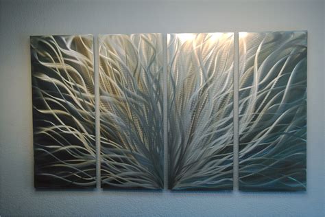 Radiance Silver and Gold 36x63 - Abstract Metal Wall Art Contemporary ...