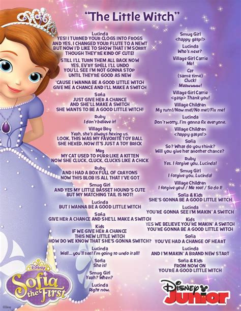 The Little Witch lyrics Sofia The First Songs, Sofia The First Cake, Princess Sofia The First ...