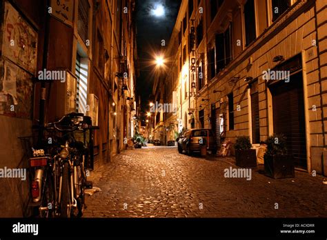 Night streets, Rome, Italy Stock Photo - Alamy