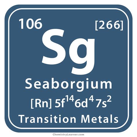 Seaborgium Facts, Symbol, Discovery, Properties, Uses