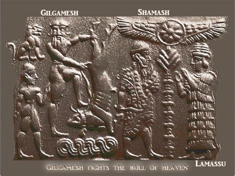 Akkadian Gilgamesh slays the bull of heaven | Ancient egypt gods, Ancient sumerian, Ancient ...