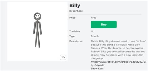 Billy by mPhase (Roblox) | Billy (Roblox Bundle) | Know Your Meme