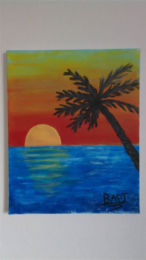 Tropical sunset painting by b4pt on DeviantArt