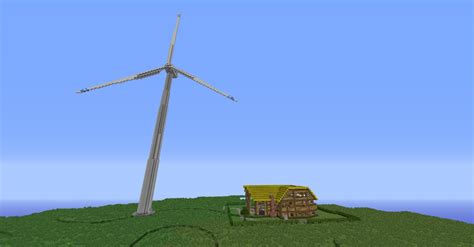 Wind Turbine Accompanied by a House Minecraft Project