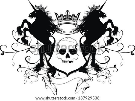 Heraldic Unicorn Coat Arms Vector Format Stock Vector 137929538 ...