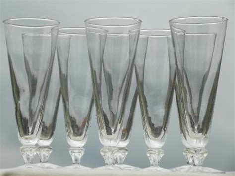 vintage Libbey glass pilsner beer glasses, set of 8 tall glasses