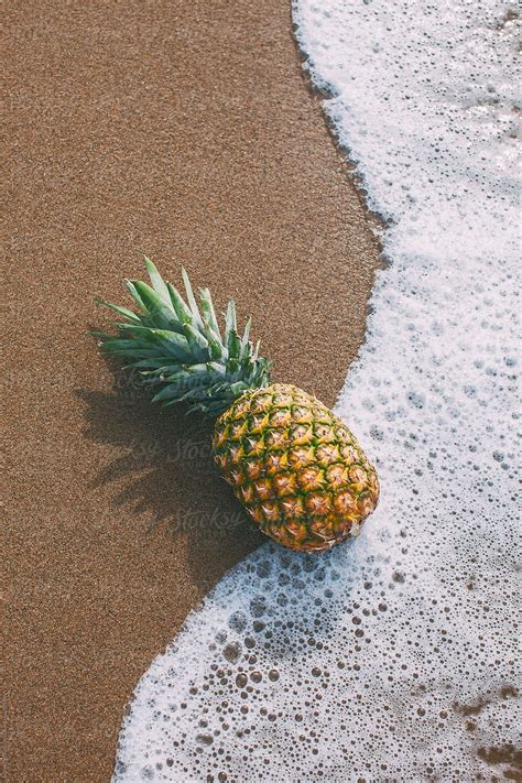 Pineapple On The Beach. Summer Time. Download this high-resolution stock photo by BONNINSTUDIO ...