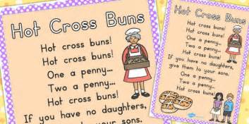 Hot Cross Buns Rhyme Poster A2 (Teacher-Made)