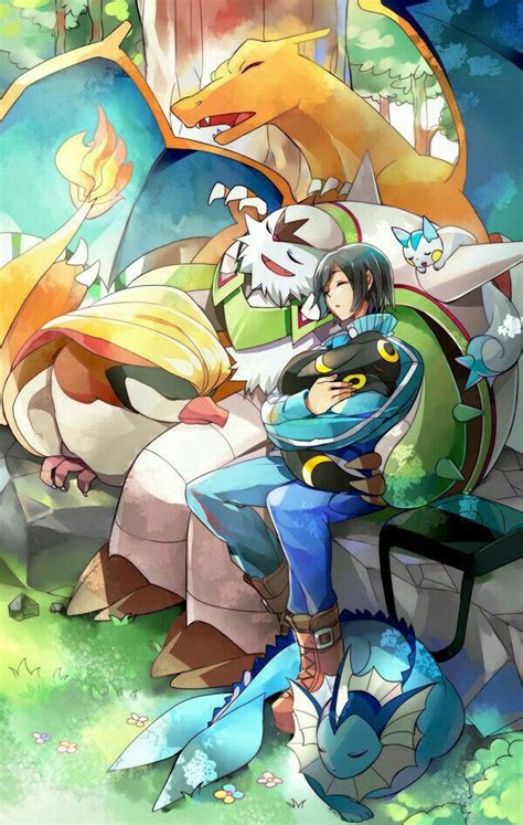 Pokémon trainer and team fanart | Pokemon, Pokemon pictures, Pokemon art