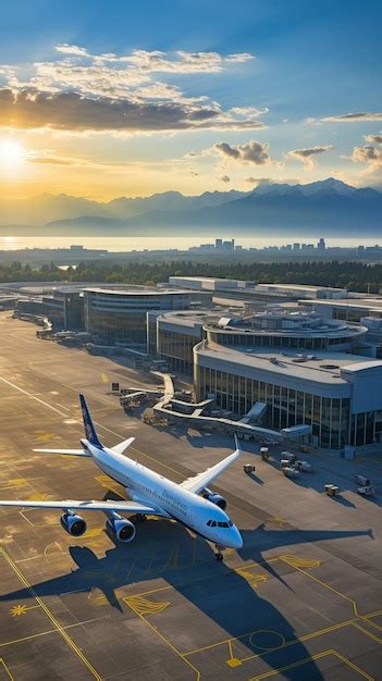 Premium AI Image | View of the airport terminal from above