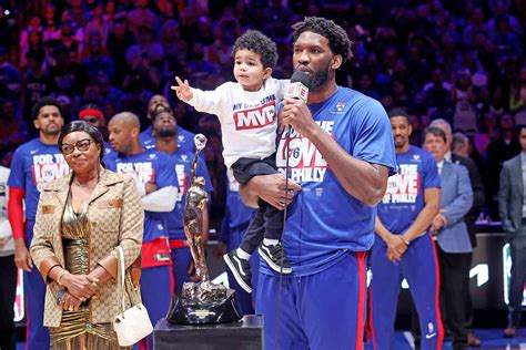 Joel Embiid Brought to Tears After Son Joins Him During MVP Ceremony