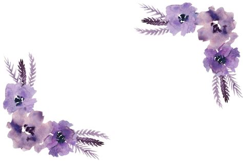 Premium Photo | Watercolor purple flowers clipart Floral clip art ...